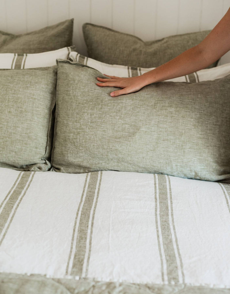 Pillowcase Set - Kelp Yarn Dyed – Linen Bedding