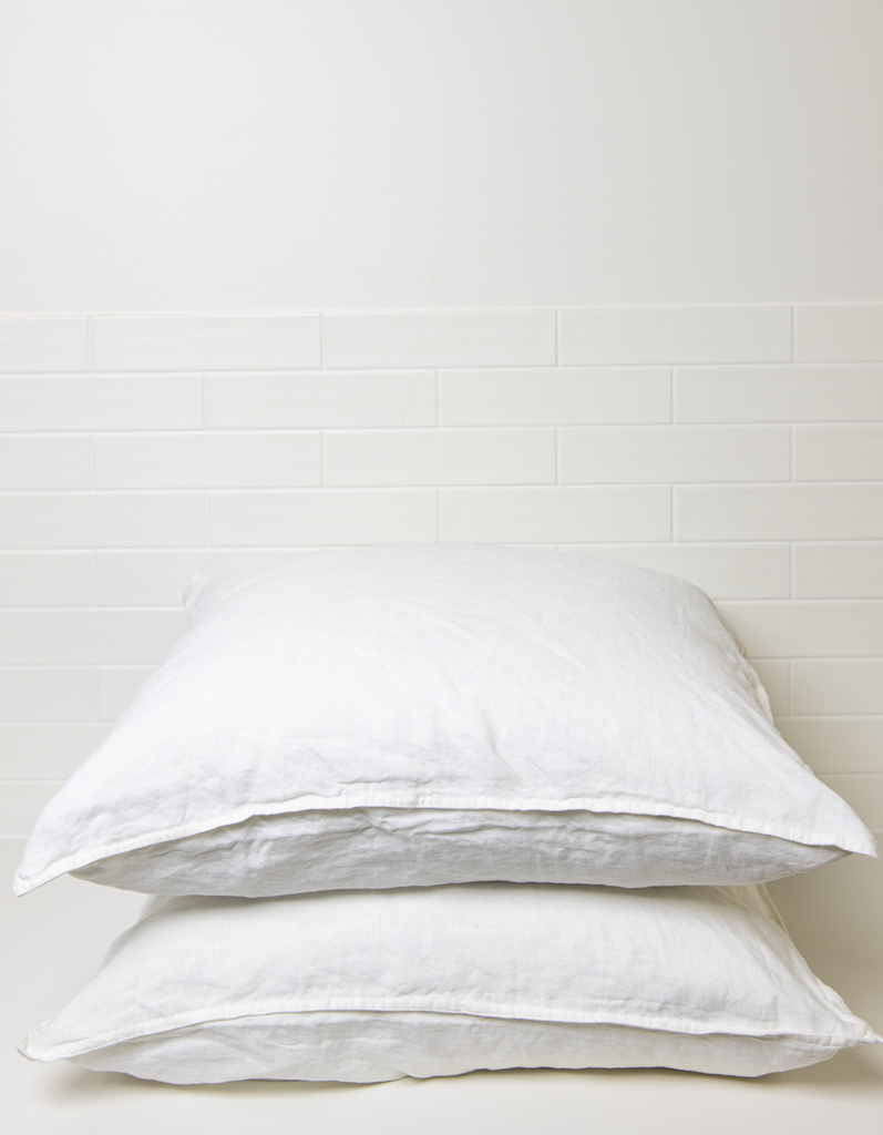 100% Linen European Pillowcase by Salt Living | Welcome home. 100% Linen European Pillowcases by Salt Living | Stripes Linen Euros