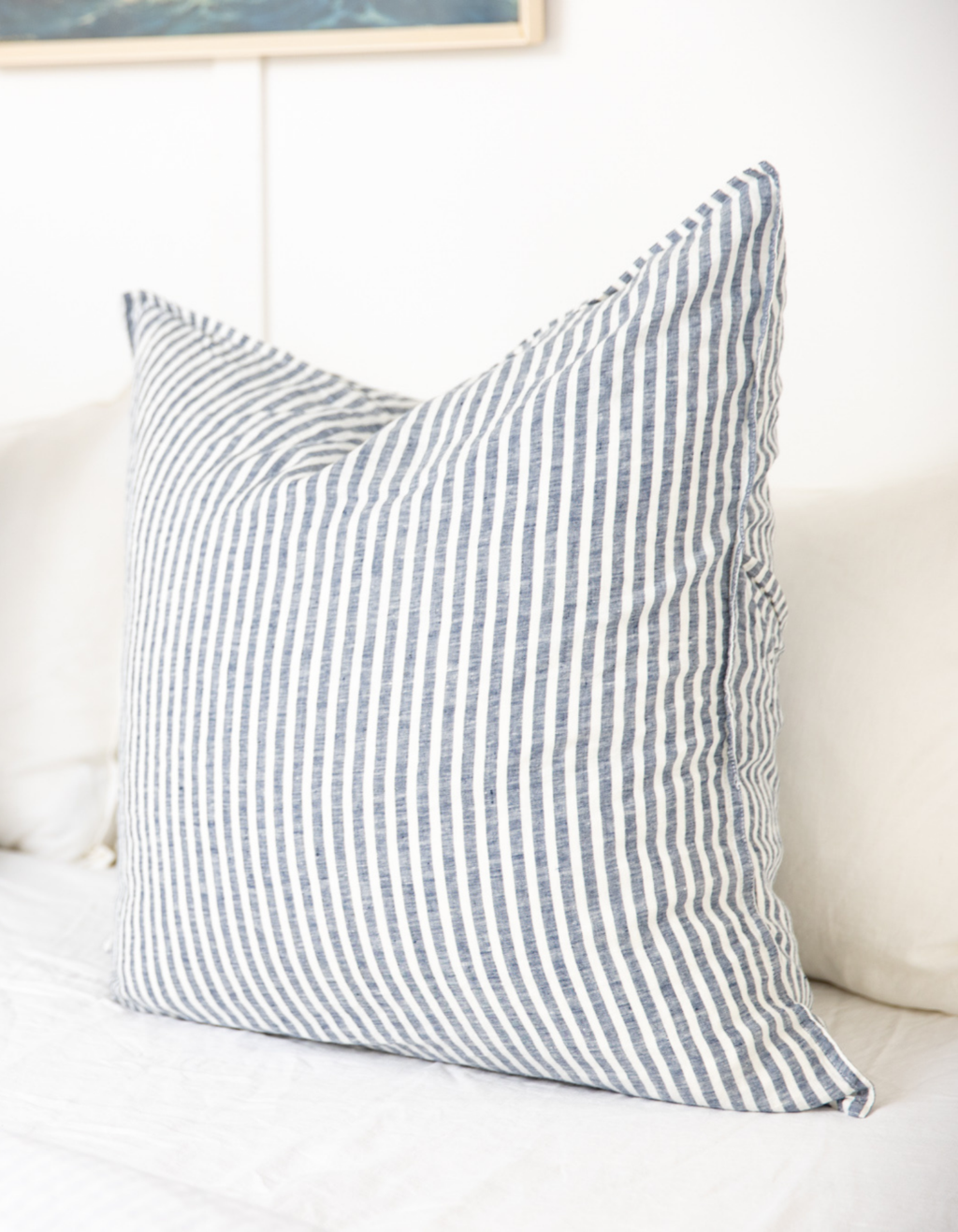 Blue and white 2025 striped pillow cases