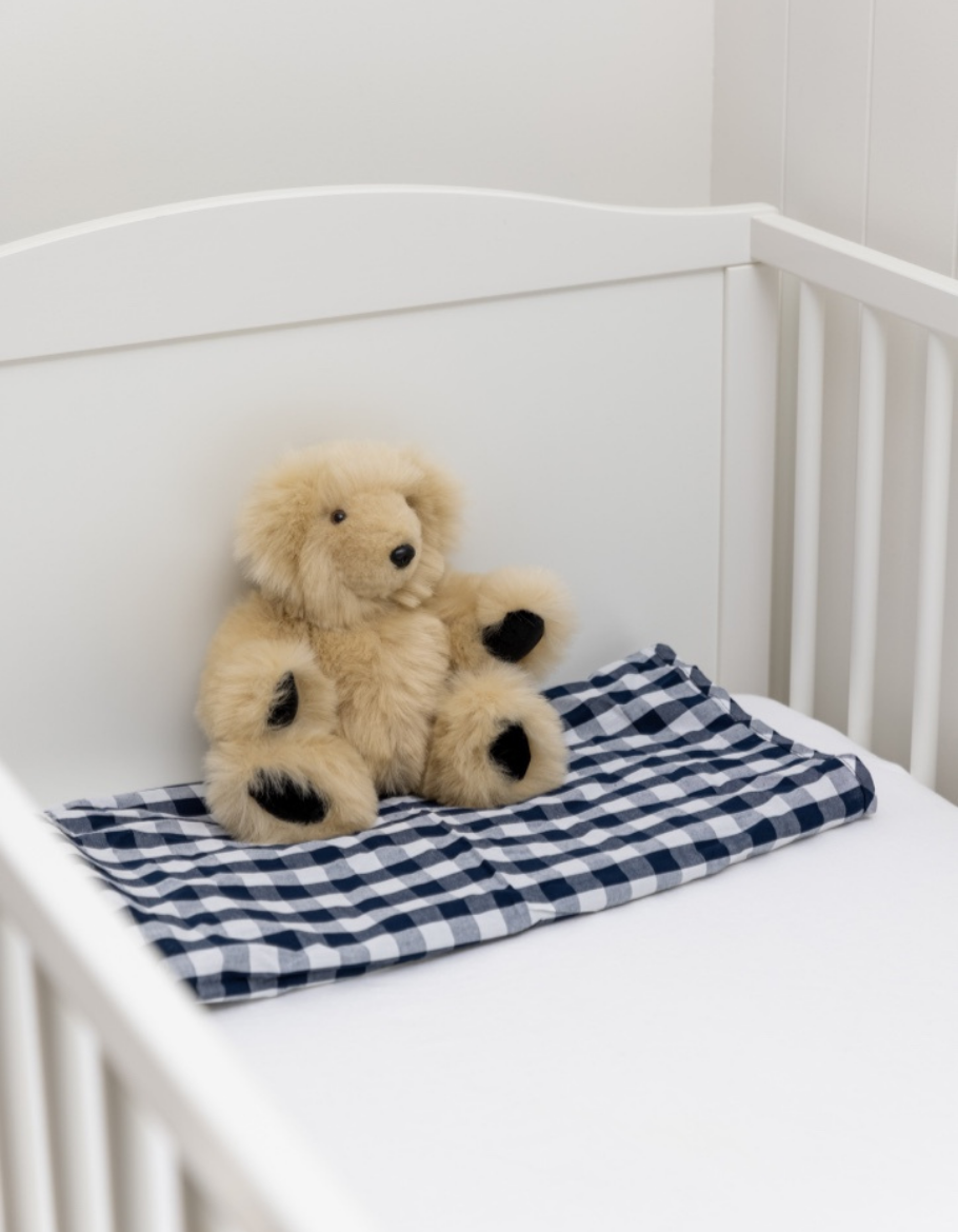 Fitted Cot Sheet in White Linen Bedding for Babies