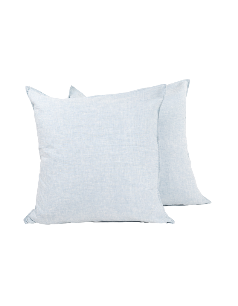 Linen Euro Pillowcase Set - Yarn Dyed French Blue