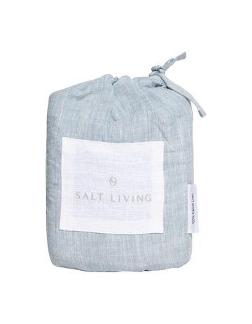 Linen Fitted Cot Sheet in French Blue by Salt Living