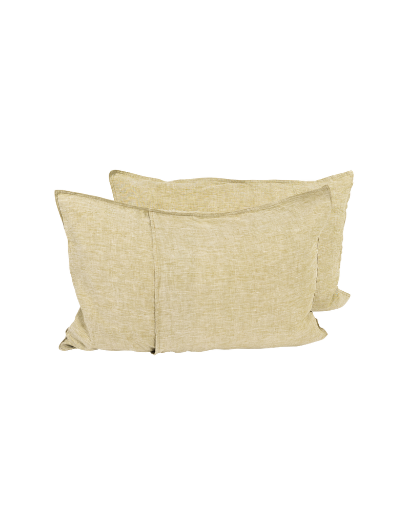 Linen Pillowcase Set - Kelp Yarn Dyed