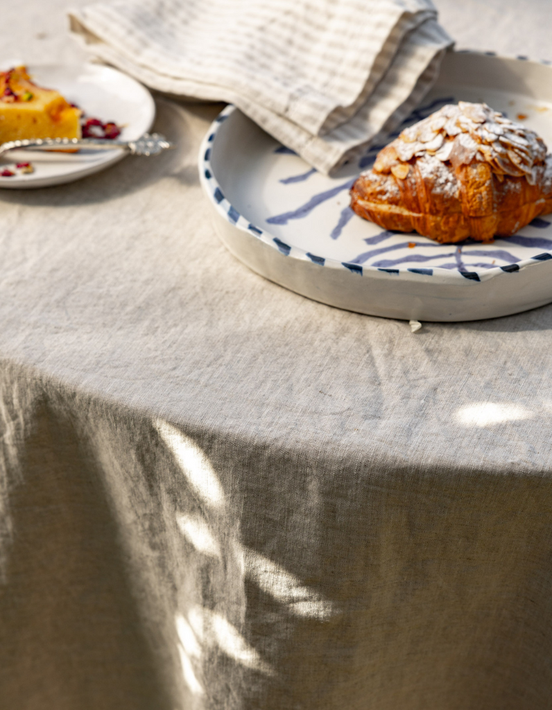 Round Natural Linen Table Cloth by Salt Living