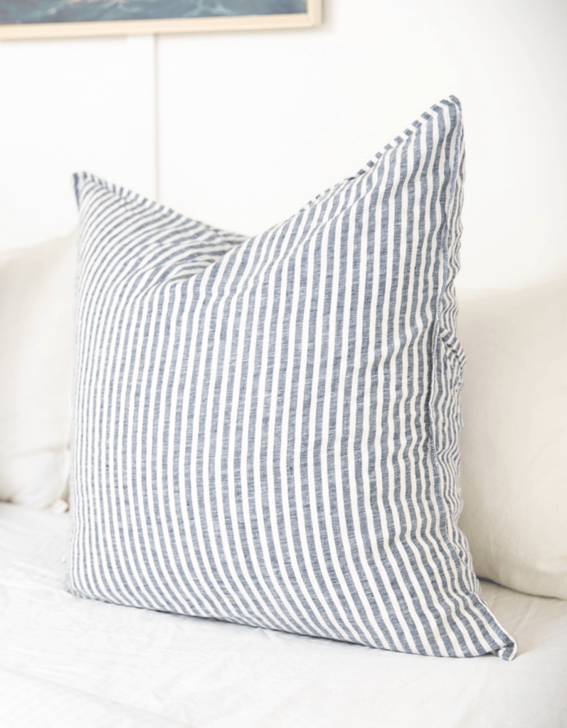 European Pillowcases - Indigo Stripe - Salt Living