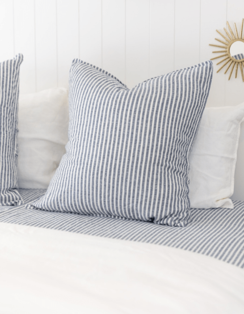 European Pillowcases - Indigo Stripe - Salt Living