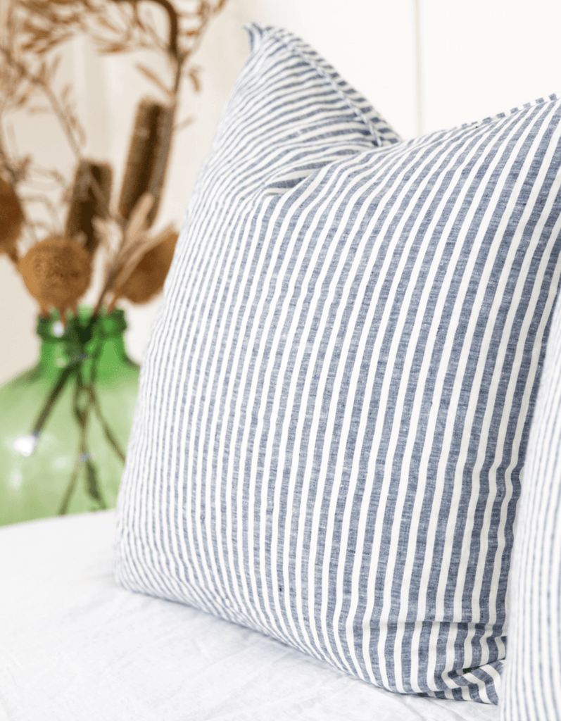 European Pillowcases - Indigo Stripe - Salt Living