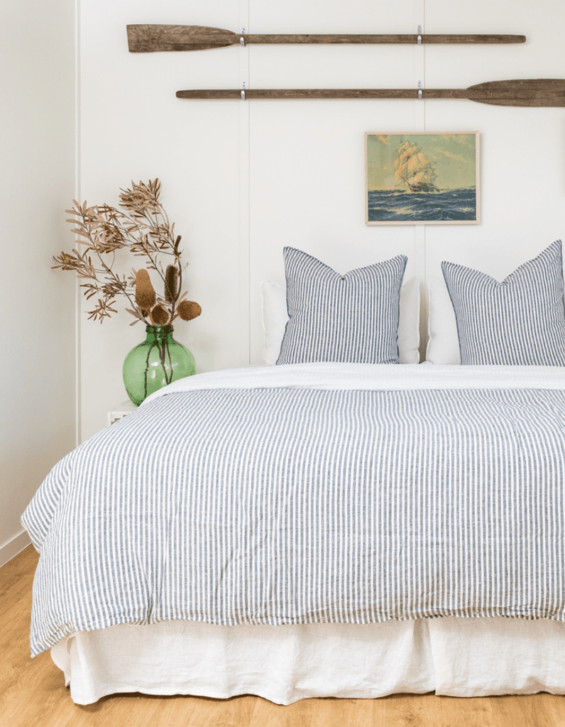 Linen Duvet Cover Set - Indigo Stripe - Salt Living