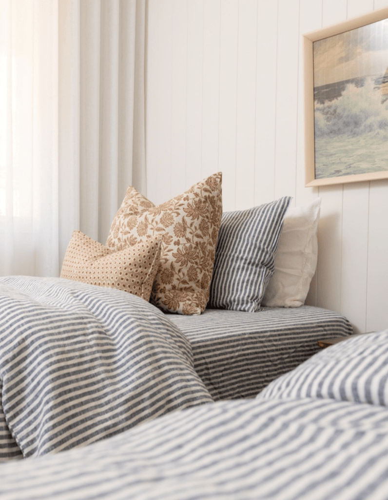 Linen Duvet Cover Set - Indigo Stripe - Salt Living