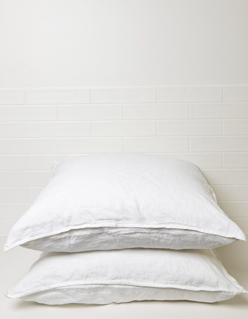 Linen European Pillowcases - White - Salt Living