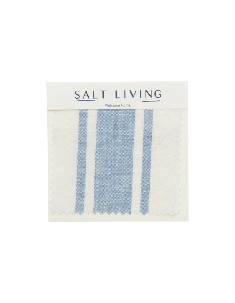Linen Fabric Swatch - French Blue Ticking Stripe - Salt Living