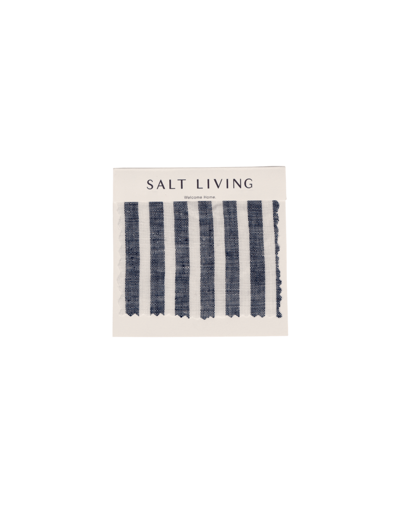Linen Fabric Swatch - Indigo Stripe - Salt Living