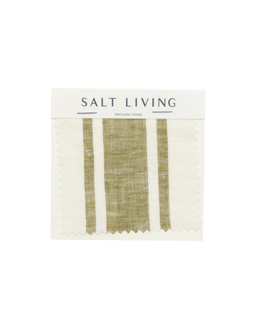 Linen Fabric Swatch - Kelp Ticking Stripe - Salt Living