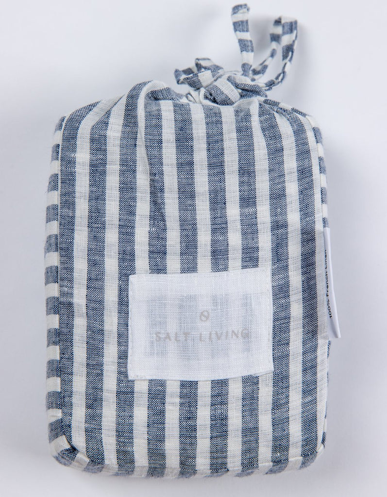 Linen Pillowcases - Indigo Stripe - Salt Living