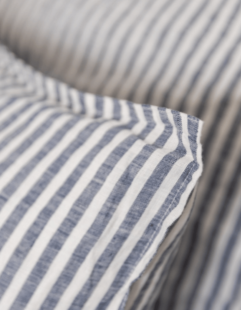 Linen Pillowcases - Indigo Stripe - Salt Living