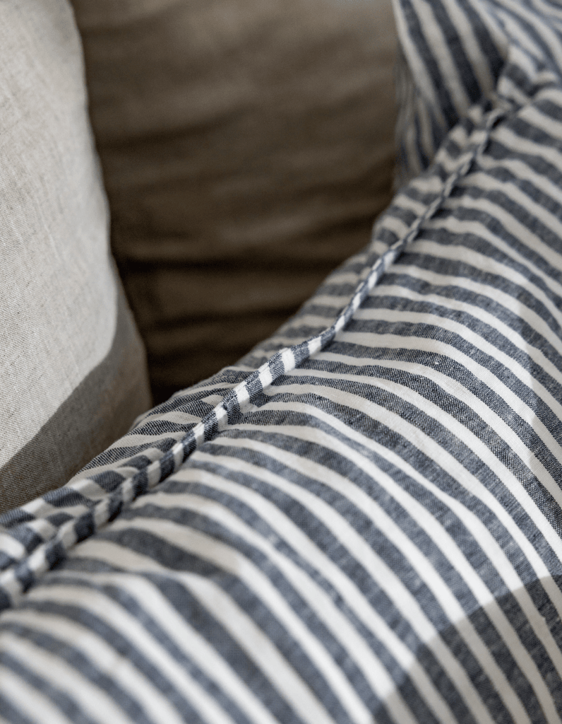 Linen Pillowcases - Indigo Stripe - Salt Living